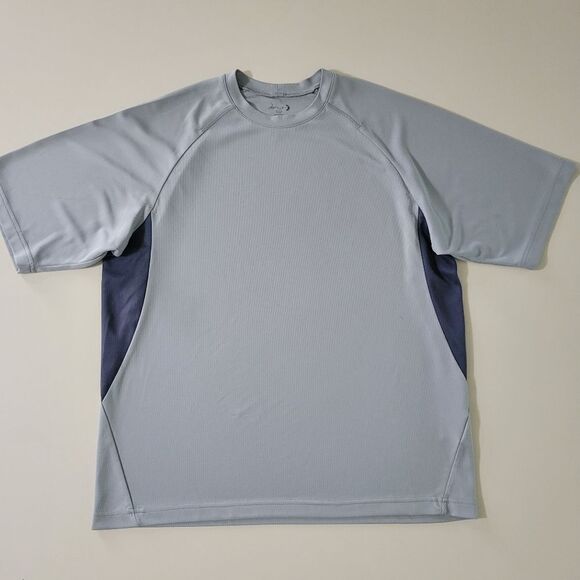 Ash City Performance Men's Mesh Gray Knit Crewneck Top - Picture 1 of 10
